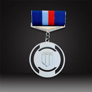 custom award medals silver finish