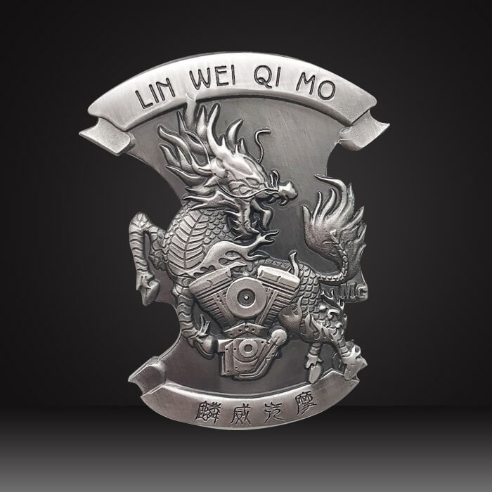 3D metal badge antique