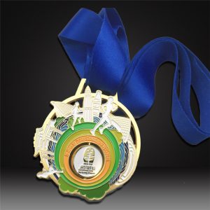 custom spinning medals matted gold