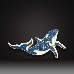 whale glitter hard enamel pins