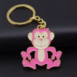 custom cartoon Keychain pink monkey