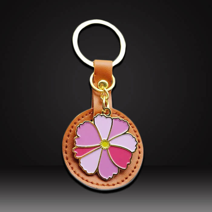 leather Keychain sakura