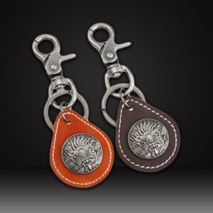 Custom leather keychainswith custom metal logo