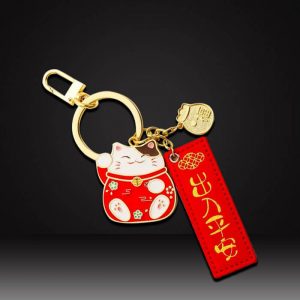 Custom leather keychains cartoon soft enamel metal