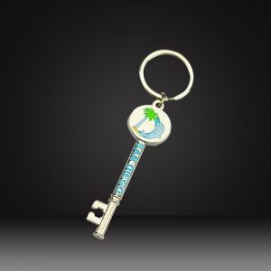 gold Custom shaped keychains for Real estate agency