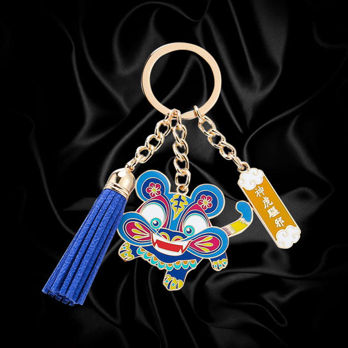 custom tassel keychains with cartoon tag