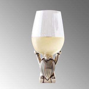 custom metal wine glass with metal base