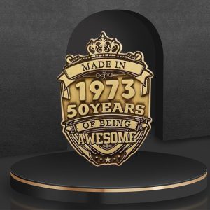Custom Antique Brass Anniversary Pin