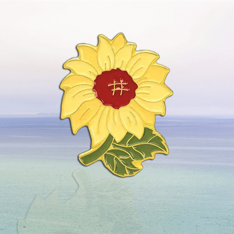 coat pin sunflower