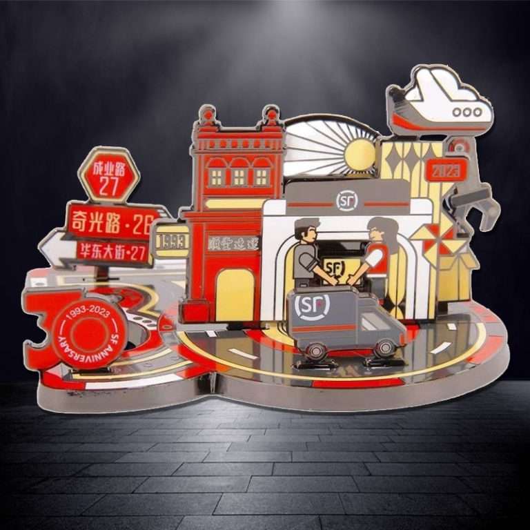 Standing enamel Pins