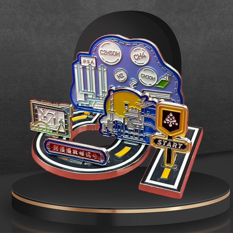 Standing enamel Pins