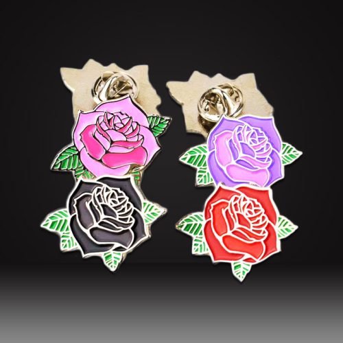 rose flower soft enamel pins
