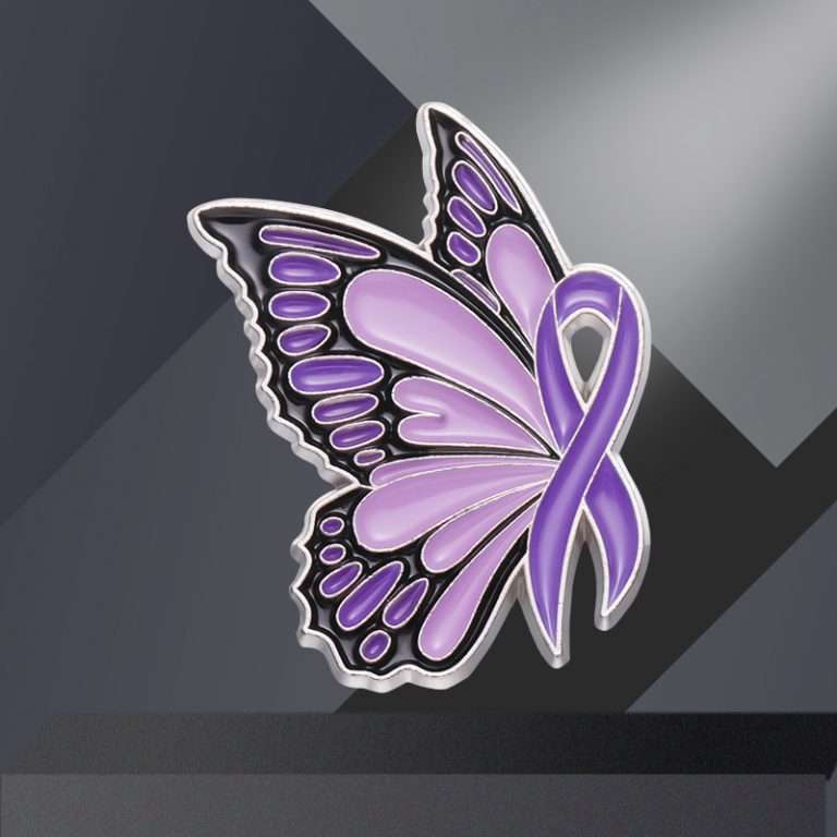 purple cancer ribbon pins